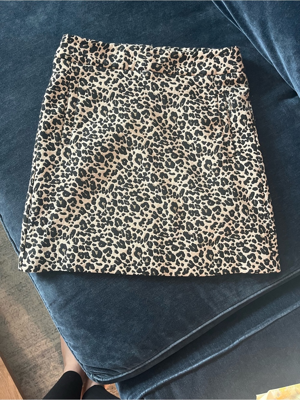 LOFT Leopard-Print Mini Skirt in Beige and Black